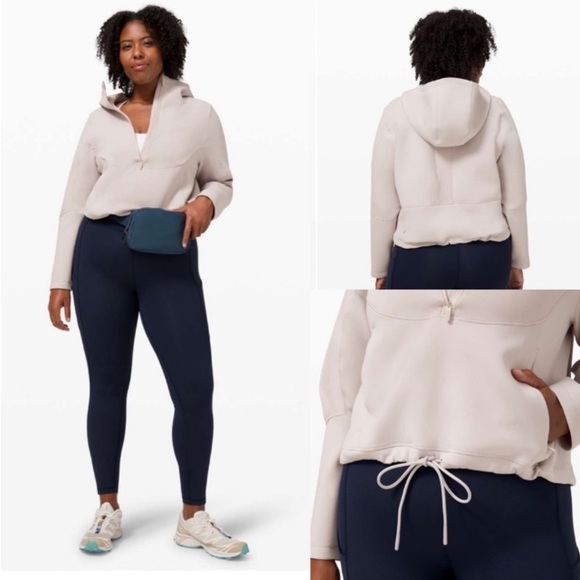 Lululemon Unleash Strength Hoodie Spacer Sz 4 Cropped Sweatshirt Athleisure Boho - Picture 1 of 16